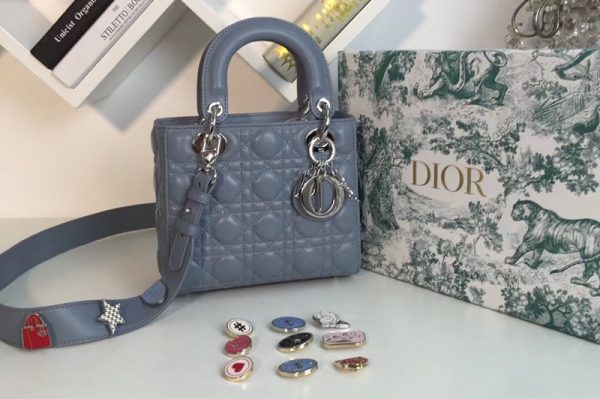 Replica Dior M0538 My ABCDior Lambskin Bags Blue Lambskin Leather