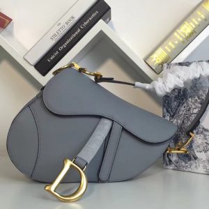 Replica Dior M0446 Saddle bag in Blue embossed Grained calfskin Leather