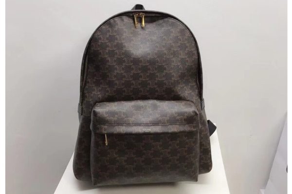 Replica Celine 188382 MEDIUM BACKPACK IN TRIOMPHE CANVAS AND CALFSKIN