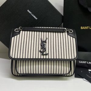 Replica Saint Laurent 498894 YSL Niki Medium Bag IN CANVAS AND SMOOTH LEATHER