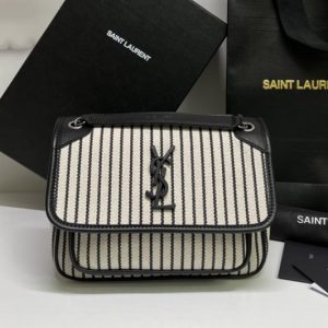 Replica Saint Laurent 533037 YSL niki baby Bag IN CANVAS AND SMOOTH LEATHER