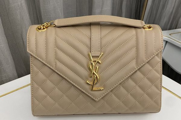 Replica Saint Laurent 600185 YSL ENVELOPE MEDIUM BAG IN MIX MATELASSÉ GRAIN DE POUDRE EMBOSSED LEATHER