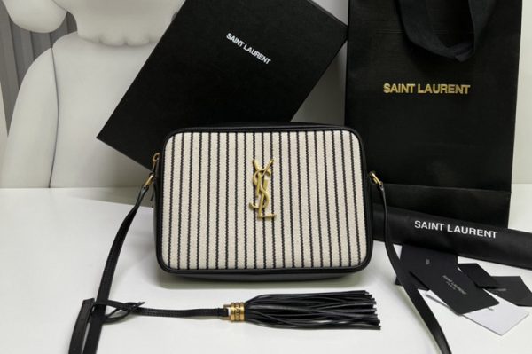 Replica Saint Laurent 612542 YSL LOU CAMERA BAG IN CANVAS AND SMOOTH LEATHER