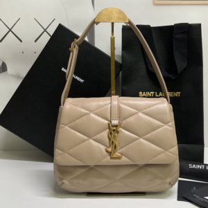 Replica Saint Laurent 698567 YSL Le 57 Shoulder Bag in Beige Quilted Lambskin