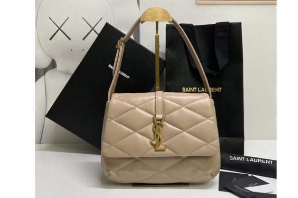 Replica Saint Laurent 698567 YSL Le 57 Shoulder Bag in Beige Quilted Lambskin