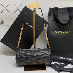 Replica Saint Laurent 699703 YSL Sade Mini Tube Bag in Black Quilted Lambskin