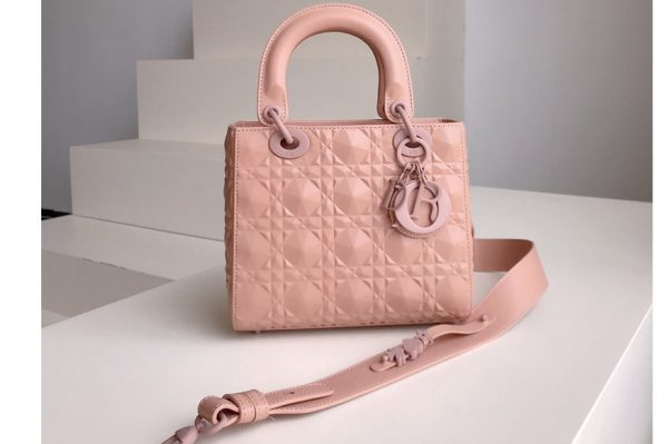 Replica Dior M0538 Small Lady Dior My ABCDior bag in Pink Cannage Calfskin with Diamond Motif