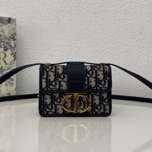 Replica Christian Dior M1210 Dior 30 Montaigne mini bag in Blue Dior Oblique Jacquard