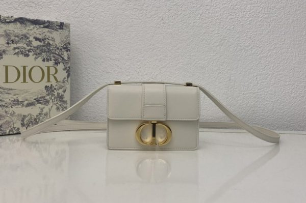 Replica Christian Dior M1210 Dior 30 Montaigne mini bag in White Box Calfskin