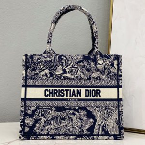 Replica Christian Dior M1265 Small Dior Book Tote Bag in Blue Toile de Jouy Reverse Embroidery