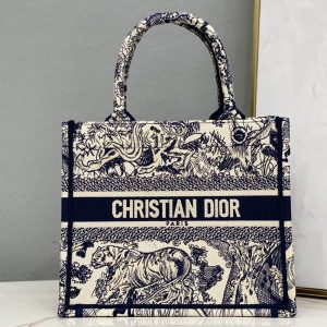 Replica Christian Dior M1265 Small Dior Book Tote Bag in Blue Toile de Jouy Reverse Embroidery