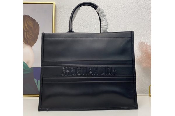 Replica Christian Dior M1286 Dior book tote Bag in Black Calfskin