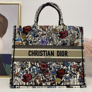 Replica Christian Dior M1286 Dior book tote Bag in Multicolor Dior Flowers Embroidery