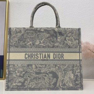 Replica Christian Dior M1286 Dior book tote Bag in Gray Toile de Jouy Reverse Embroidery