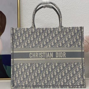 Replica Christian Dior M1286 dior book tote Bag in Gray Dior Oblique Embroidery