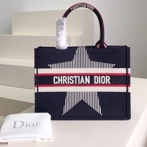 Replica Christian Dior M1286 Dior book tote Bag in Blue Three-Tone Embroidery