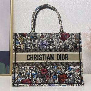 Replica Christian Dior M1296 Dior book tote Bag in Multicolor Dior Flowers Embroidery