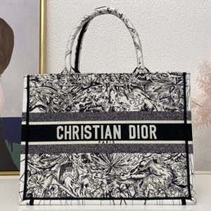 Replica Christian Dior M1296 Dior book tote Bag in White Toile de Jouy Reverse Embroidery