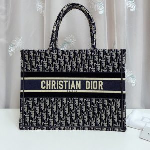 Replica Christian Dior M1296 small dior book tote Bag in Blue Dior Oblique Embroidery