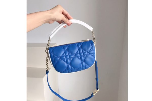 Replica Christian Dior M7200 Small Dior Vibe Hobo bag in Blue Cannage Lambskin