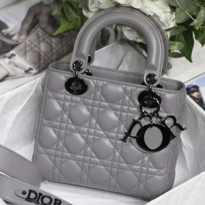 Replica Christian Dior M0538 Small Lady Dior My ABCDior bag on Gray Cannage Lambskin