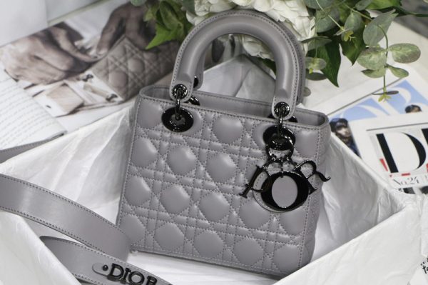 Replica Christian Dior M0538 Small Lady Dior My ABCDior bag on Gray Cannage Lambskin