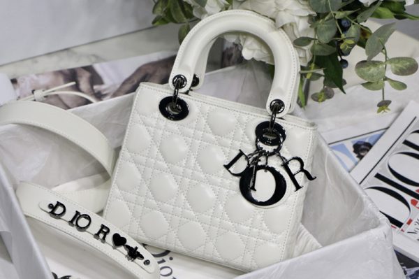 Replica Christian Dior M0538 Small Lady Dior My ABCDior bag on White Cannage Lambskin