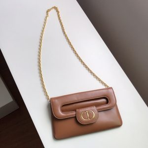 Replica Christian Dior M8641 Dior Medium DiorDouble bag in Tan Smooth Calfskin