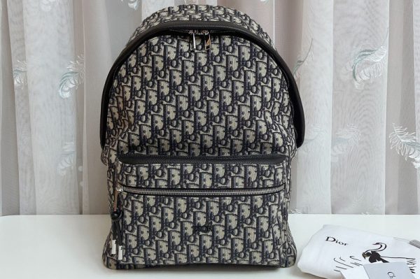 Replica Christian Dior 1VOBA088YKY rider backpack in Beige and Black Dior Oblique Jacquard