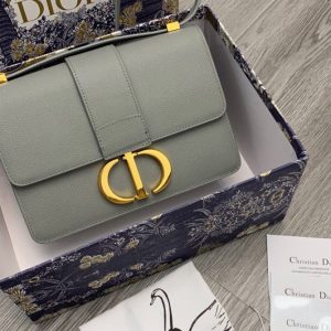 Replica Dior 30 M9203 Montaigne Bag in Gray Box Calfskin