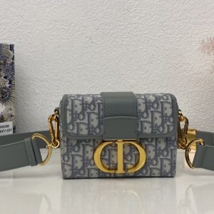 Replica Christian Dior M9204 Dior 30 Montaigne Box bag in Gray Dior Oblique Jacquard