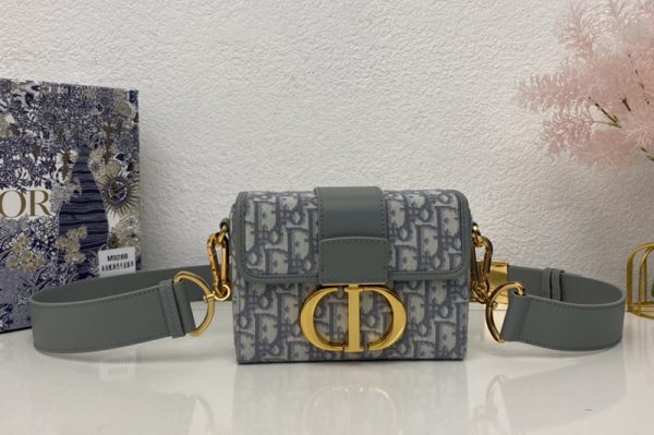 Replica Christian Dior M9204 Dior 30 Montaigne Box bag in Gray Dior Oblique Jacquard