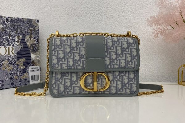 Replica Christian Dior M9208 Dior 30 Montaigne Chain bag in Gray Dior Oblique Jacquard