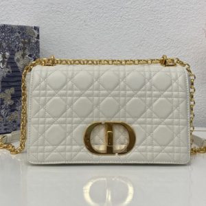 Replica Christian Dior M9242 Medium Dior Caro bag in White Supple Cannage Calfskin