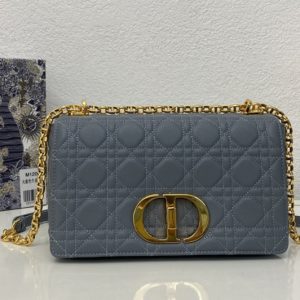 Replica Christian Dior M9242 Medium Dior Caro bag in Blue Supple Cannage Calfskin