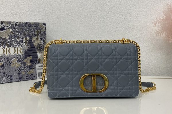 Replica Christian Dior M9242 Medium Dior Caro bag in Blue Supple Cannage Calfskin