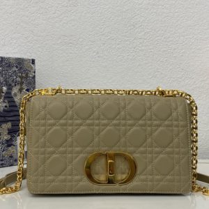 Replica Christian Dior M9242 Medium Dior Caro bag in Khaki Supple Cannage Calfskin