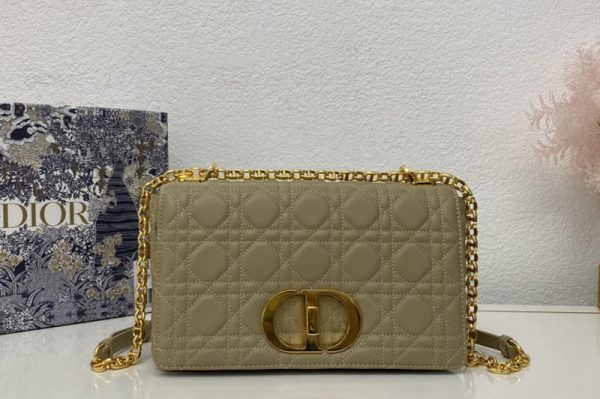 Replica Christian Dior M9242 Medium Dior Caro bag in Khaki Supple Cannage Calfskin