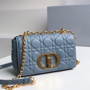 Replica Christian Dior M9241 Small Dior Caro bag in Cloud Blue Soft Cannage Calfskin