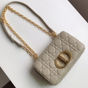 Replica Christian Dior M9241 Small Dior Caro bag in Apricot Soft Cannage Calfskin