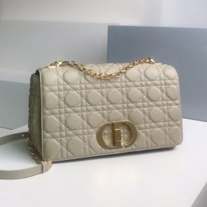 Replica Christian Dior M9243 Large Dior Caro bag in Apricot Soft Cannage Calfskin