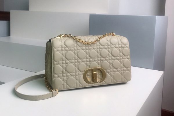 Replica Christian Dior M9243 Large Dior Caro bag in Apricot Soft Cannage Calfskin