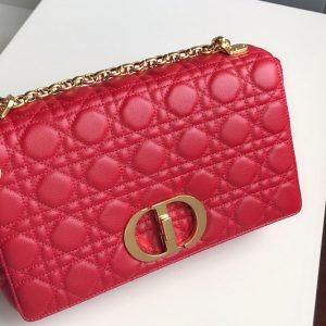 Replica Christian Dior M9243 Large Dior Caro bag in Red Soft Cannage Calfskin