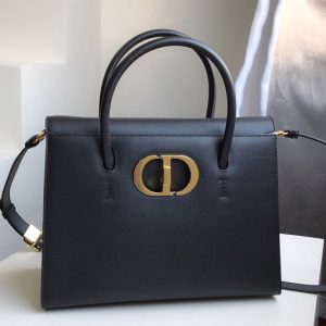 Replica Christian Dior M9306 Dior Large St Honoré tote bag in Black Grained Calfskin