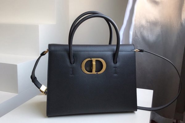 Replica Christian Dior M9306 Dior Large St Honoré tote bag in Black Grained Calfskin