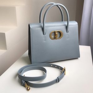 Replica Christian Dior M9306 Dior Large St Honoré tote bag in Blue Grained Calfskin