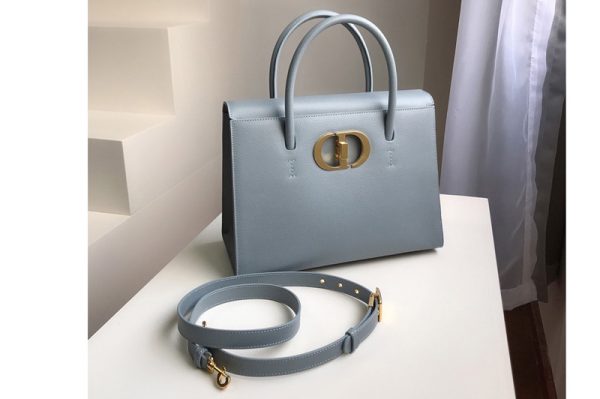 Replica Christian Dior M9306 Dior Large St Honoré tote bag in Blue Grained Calfskin