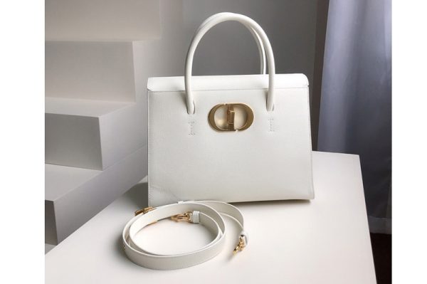 Replica Christian Dior M9306 Dior Large St Honoré tote bag in White Grained Calfskin