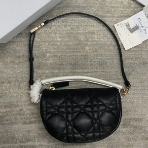 Replica Christian Dior M7200 Small Dior Vibe Hobo bag in Black Cannage Lambskin