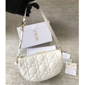 Replica Christian Dior M7201 Medium Dior Vibe Hobo bag in White Cannage Lambskin